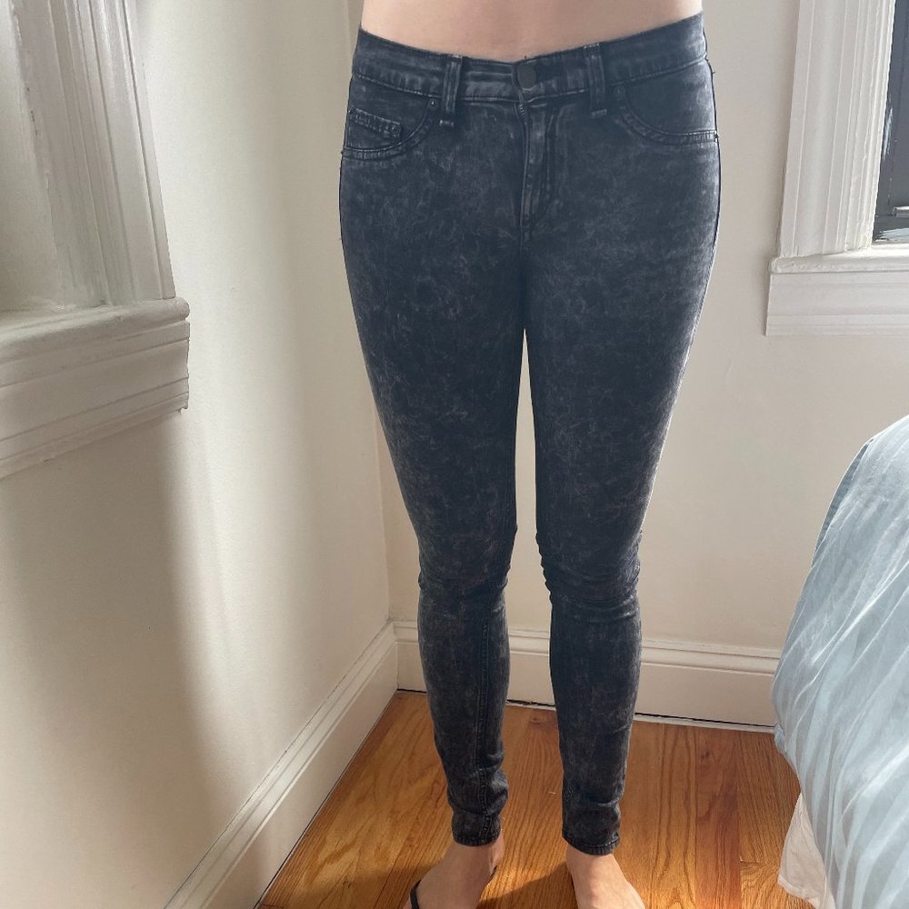 Rag and Bone Black Acid Wash Skinny Jeans